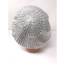 COLLECTION EIGHTEEN Mujer&apos;s French Style Acrylic Beret ~ Knit White Sequin Hat 888472459515 eb-46163471